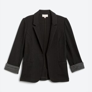 NWT Lightweight Black Blazer with Grey Cuff Details
